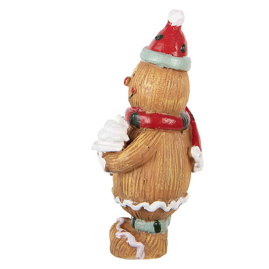 Clayre &amp; Eef | Decoratie peperkoekpop Bruin Rood 5x4x9 cm | 6PR6338