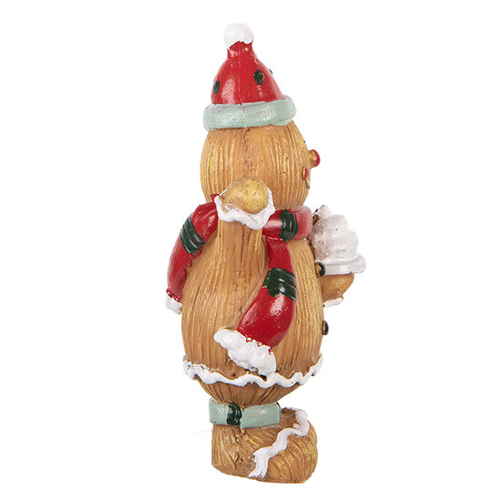 Clayre &amp; Eef | Decoratie peperkoekpop Bruin Rood 5x4x9 cm | 6PR6338