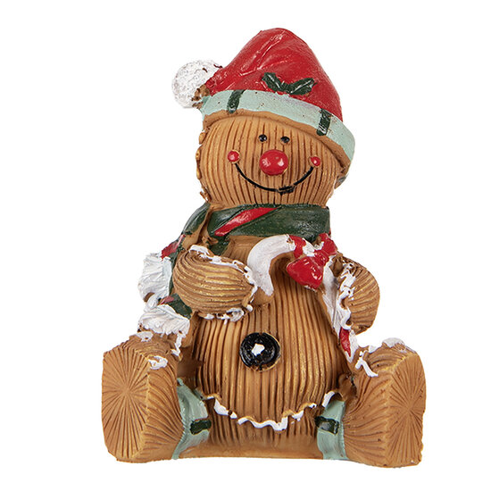Clayre &amp; Eef | Decoratie peperkoekpop Bruin Rood 7x5x9 cm | 6PR6339