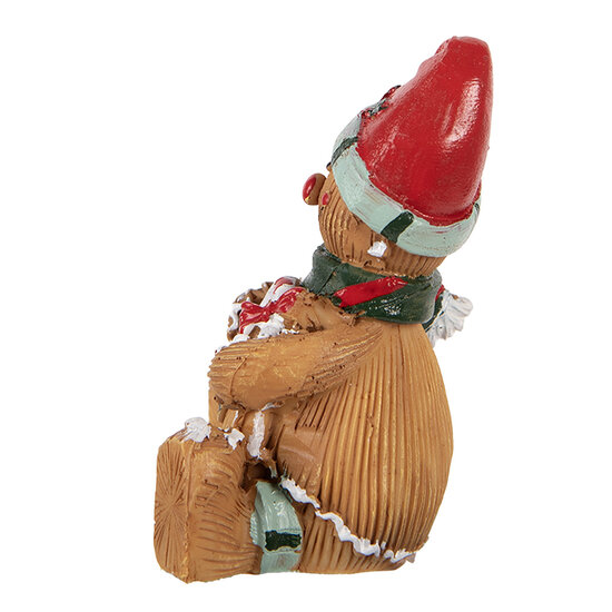 Clayre &amp; Eef | Decoratie peperkoekpop Bruin Rood 7x5x9 cm | 6PR6339