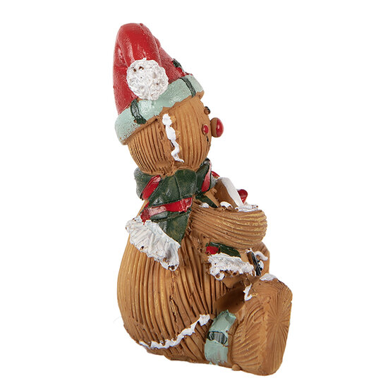 Clayre &amp; Eef | Decoratie peperkoekpop Bruin Rood 7x5x9 cm | 6PR6339