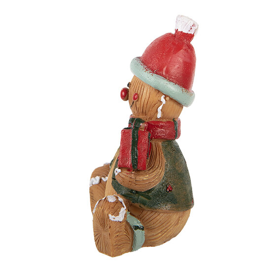 Clayre &amp; Eef | Decoratie peperkoekpop Bruin Rood 7x5x9 cm | 6PR6340