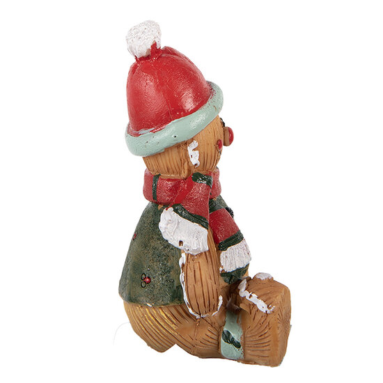 Clayre &amp; Eef | Decoratie peperkoekpop Bruin Rood 7x5x9 cm | 6PR6340