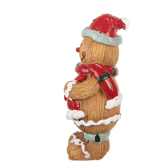 Clayre &amp; Eef | Decoratie peperkoekpop Bruin Rood 5x4x9 cm | 6PR6341