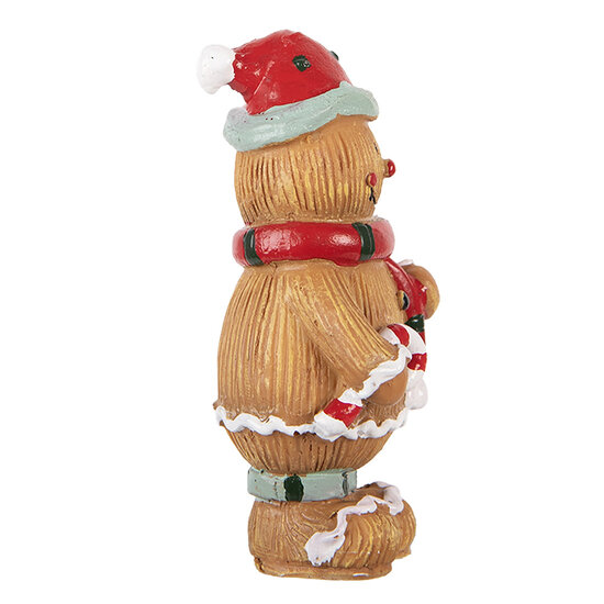 Clayre &amp; Eef | Decoratie peperkoekpop Bruin Rood 5x4x9 cm | 6PR6341