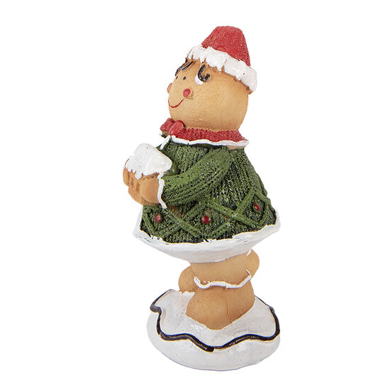 Clayre &amp; Eef | Decoratie peperkoekpop Bruin Groen 9x8x16 cm | 6PR6436