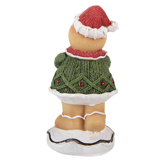 Clayre &amp; Eef | Decoratie peperkoekpop Bruin Groen 9x8x16 cm | 6PR6436