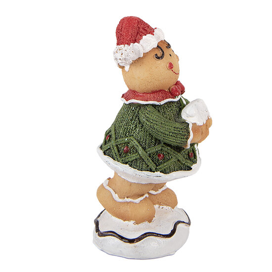 Clayre &amp; Eef | Decoratie peperkoekpop Bruin Groen 9x8x16 cm | 6PR6436