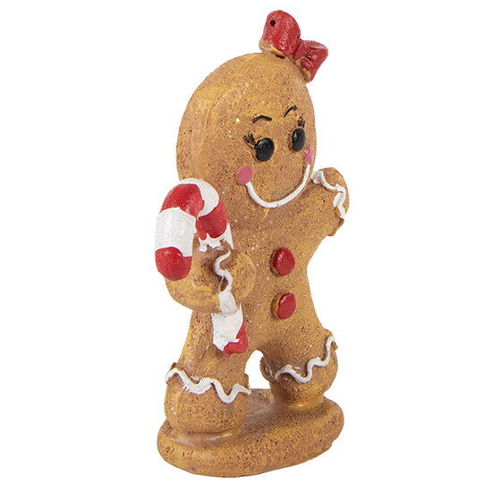 Clayre &amp; Eef | Decoratie peperkoekpop Bruin Rood 11x5x15 cm | 6PR6437