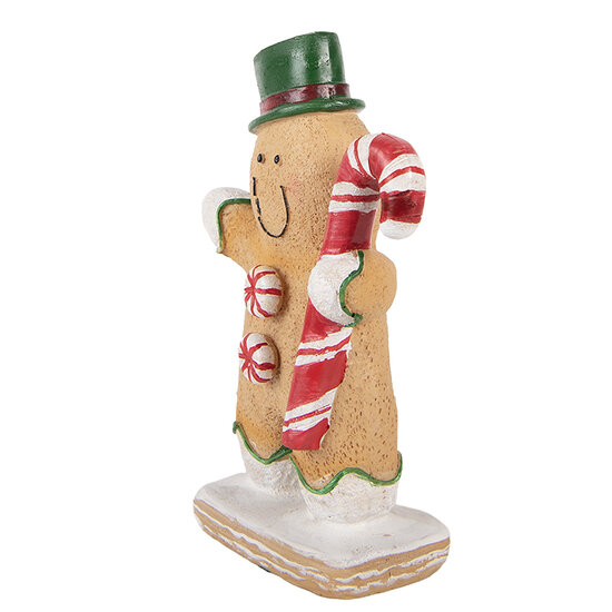 Clayre &amp; Eef | Decoratie peperkoekpop Bruin Rood 12x6x18 cm | 6PR6441