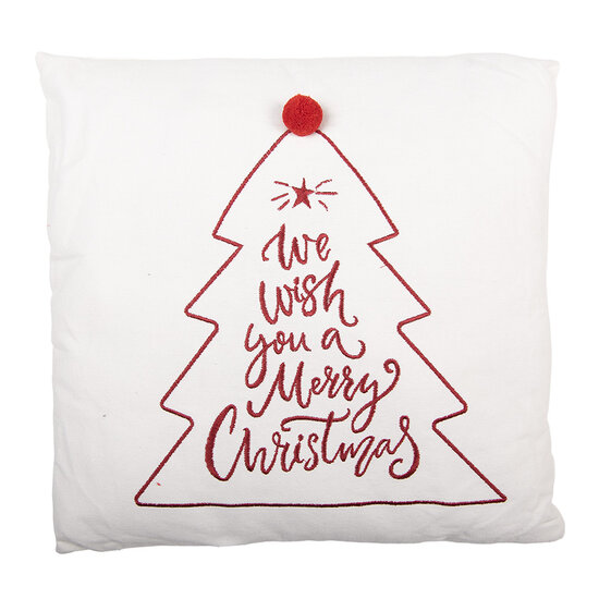 Clayre &amp; Eef | Kussen gevuld Wit Rood 45x5x45 cm | KG023.175