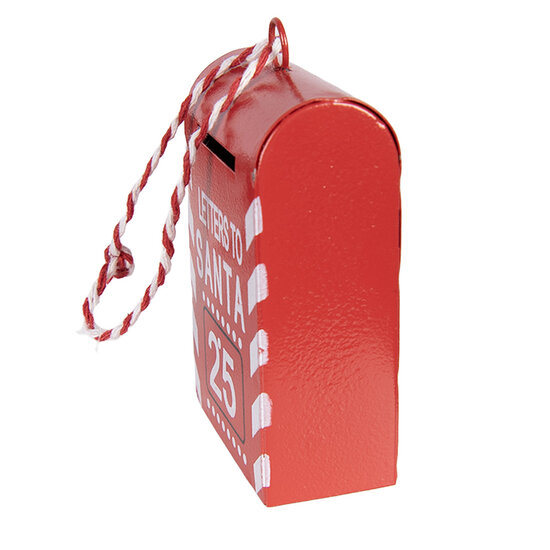 Clayre &amp; Eef | Decoratie hanger Brievenbus Rood Wit 5x3x8 cm | 6Y6063
