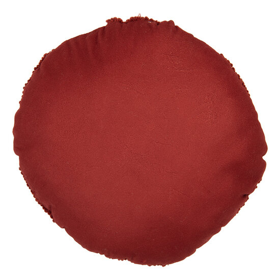 Clayre &amp; Eef | Sierkussen Rood Wit &oslash; 30x10 cm | KG033.011