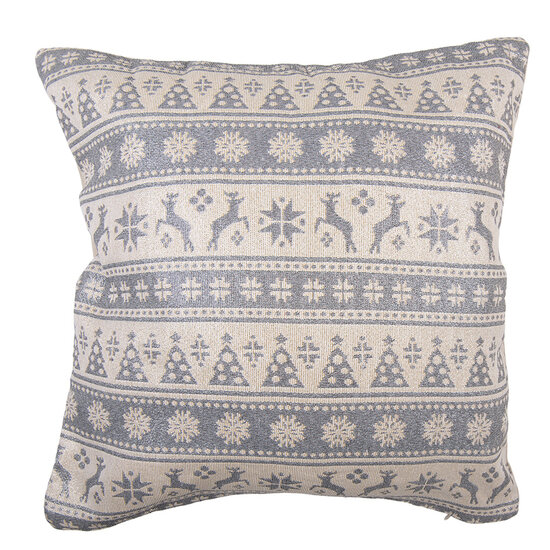 Clayre &amp; Eef | Kussen gevuld Beige Grijs 44x44x4 cm | KG023.156