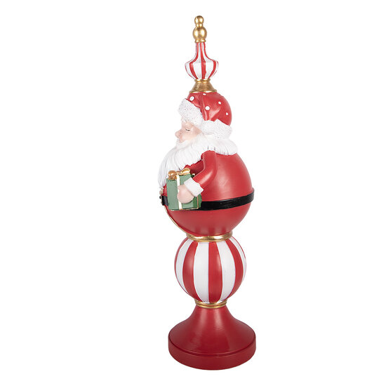 Clayre &amp; Eef | Kerstdecoratie Kerstman Rood Wit met LED 19x16x57 cm / 3xAA | 5PR0230