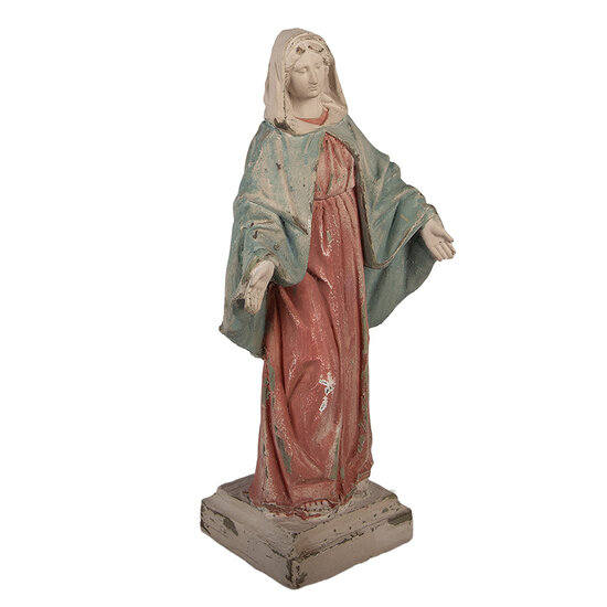 Clayre &amp; Eef | Kerstdecoratie Beeld Maria Beige Blauw 20x14x44 cm | 6MG0163