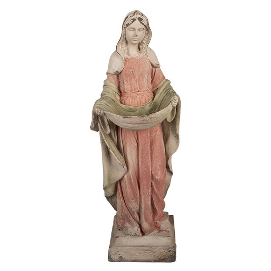 Clayre &amp; Eef | Kerstdecoratie Beeld Maria Beige Groen 16x16x44 cm | 6MG0165