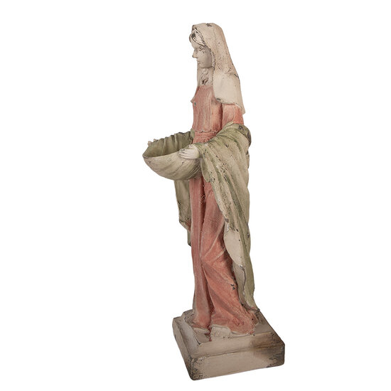 Clayre &amp; Eef | Kerstdecoratie Beeld Maria Beige Groen 16x16x44 cm | 6MG0165