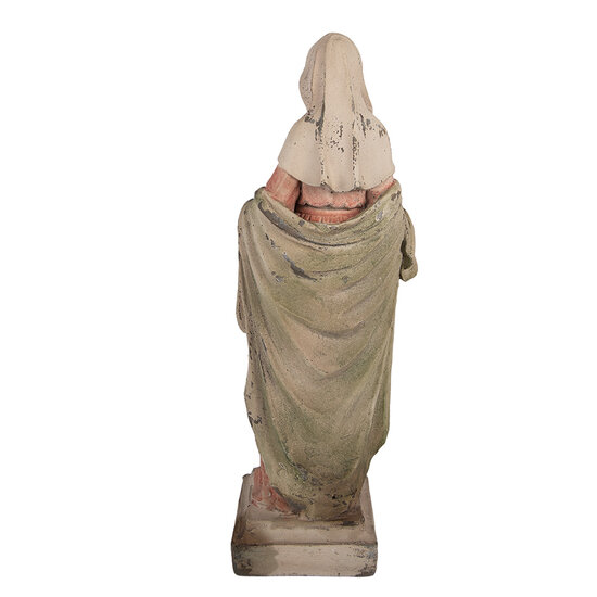 Clayre &amp; Eef | Kerstdecoratie Beeld Maria Beige Groen 16x16x44 cm | 6MG0165