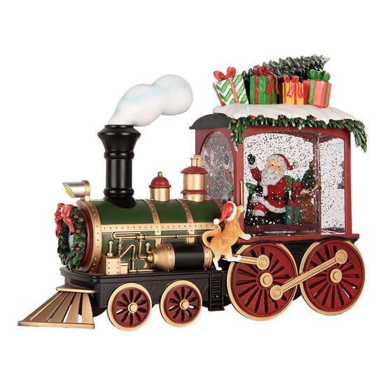 Clayre &amp; Eef | Muziekdoos Trein met LED Rood Groen 31x10x24 cm / 3xAA | 6PR6203