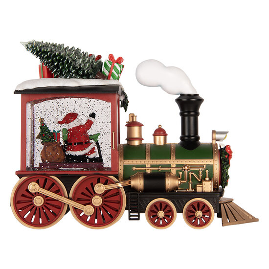 Clayre &amp; Eef | Muziekdoos Trein met LED Rood Groen 31x10x24 cm / 3xAA | 6PR6203