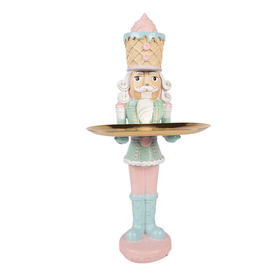 Clayre &amp; Eef | Decoratie Notenkraker met schaal Roze Groen 18x16x41 cm | 6PR6312