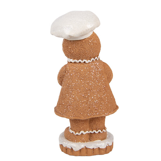 Clayre &amp; Eef | Decoratie peperkoekpop Bruin Wit 7x6x15 cm | 6PR6302