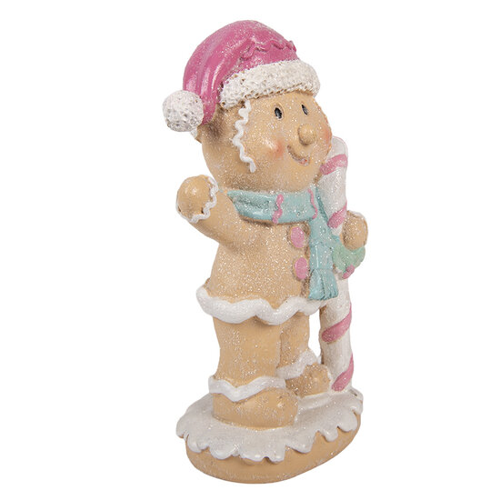 Clayre &amp; Eef | Decoratie peperkoekpop Bruin Roze 9x6x16 cm | 6PR6304