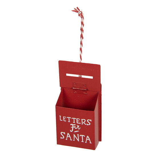 Clayre &amp; Eef | Decoratie hanger Brievenbus Rood Wit 5x3x8 cm | 6Y6062