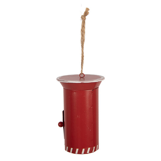 Clayre &amp; Eef | Decoratie hanger Brievenbus Rood Wit &Oslash; 7x11 cm | 6Y6065