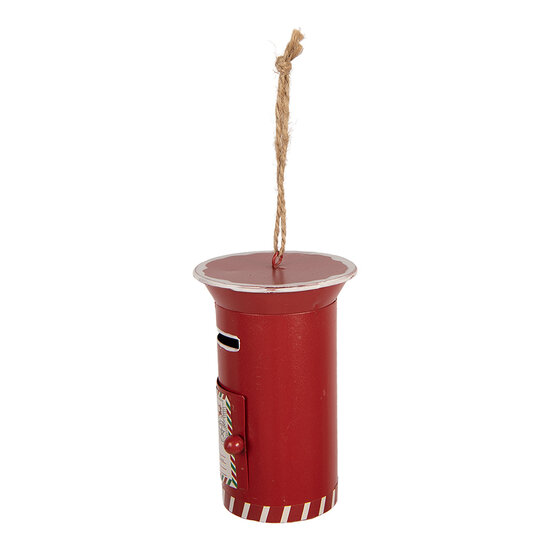 Clayre &amp; Eef | Decoratie hanger Brievenbus Rood Wit &Oslash; 7x11 cm | 6Y6065