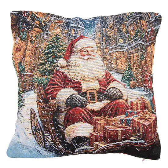 Clayre &amp; Eef | Kussen gevuld Blauw Rood 44x44x4 cm | KG023.150