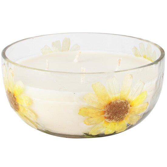 Dekoratief | Geurkaars 'Sunflower', glas/wax, 15x15x7cm | A268155