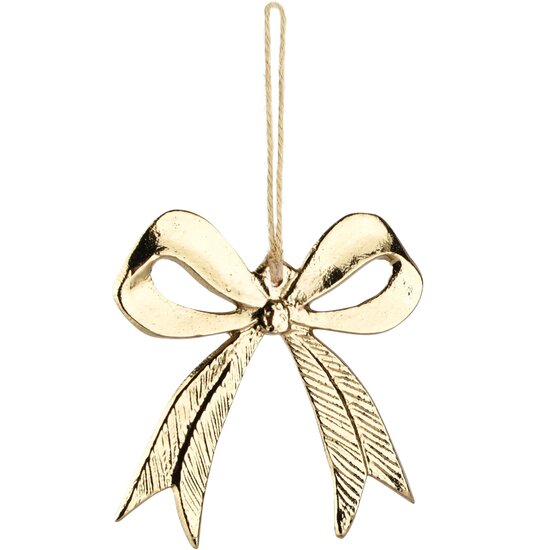 Dekoratief | Hanger strikje, goud, aluminium, 9x1x10cm | A268071