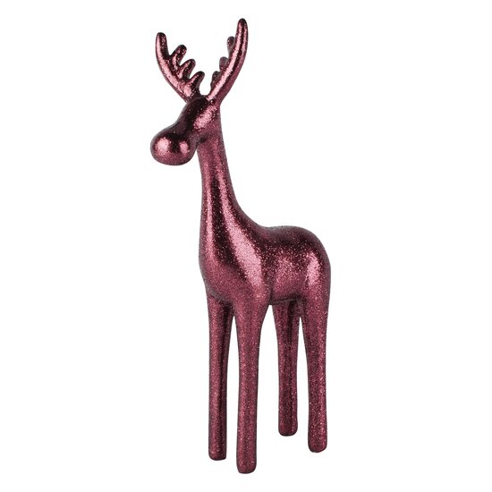 Dekoratief | Deco rendier staand, bordeaux, resina, 14x6x26cm | A265932