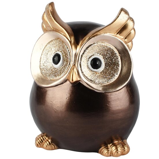 Dekoratief | Deco uil 'Willow', brons/goud, TC, 13x11x17cm | A265925