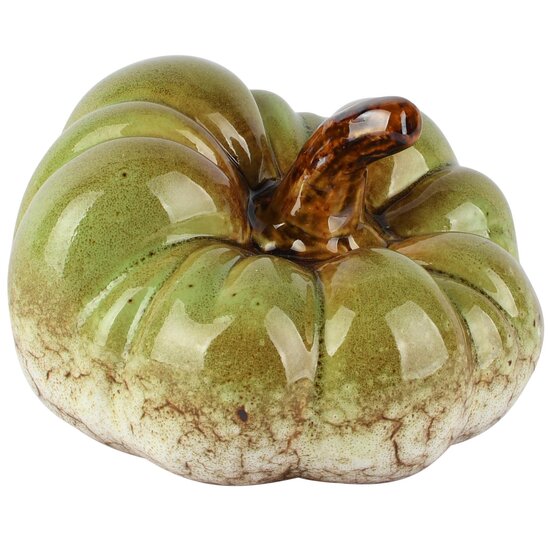 Dekoratief | Deco pompoen, groen, porselein, 13x13x8cm | A265869