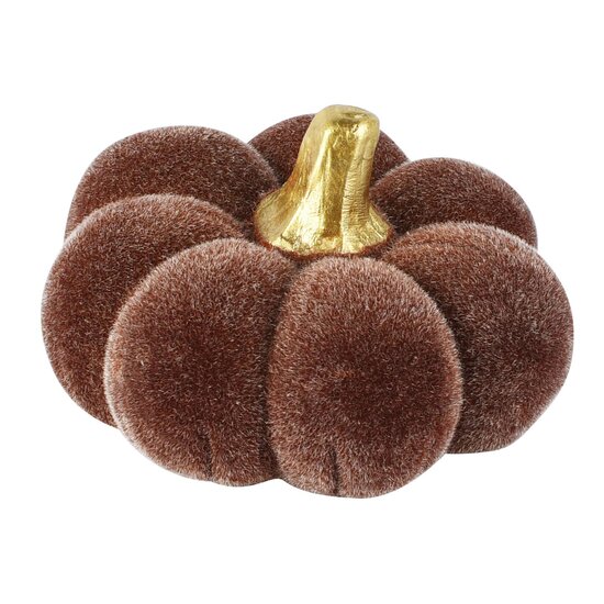 Dekoratief | Deco pompoen, flocked, mauve, keramiek, 8x8x10cm | A265095