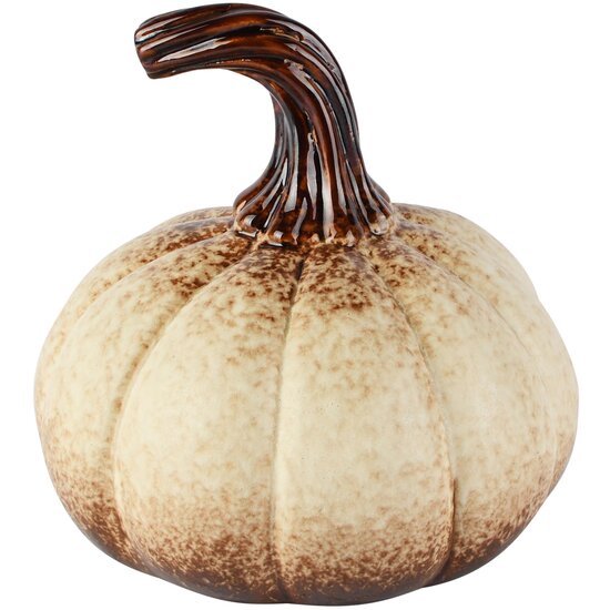 Dekoratief | Deco pompoen, cr?me/bruin, keramiek, 16x16x16cm | A265822