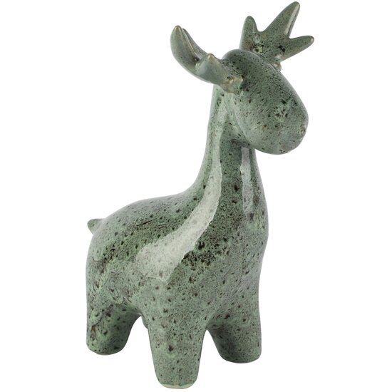 Dekoratief | Deco rendier staand, groen, keramiek, 15x10x21cm | A265381