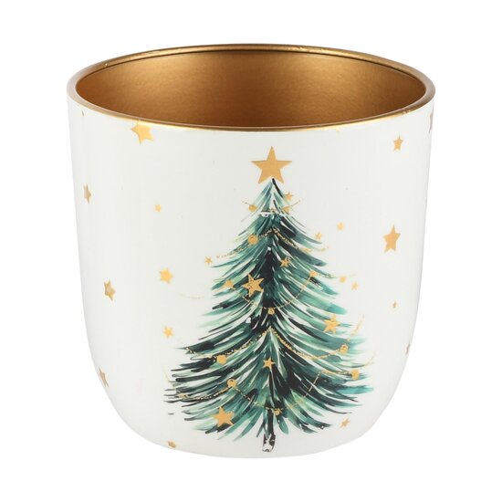 Dekoratief | Bloempot 'Under the Tree', metaal, 13x13x13cm | A265605