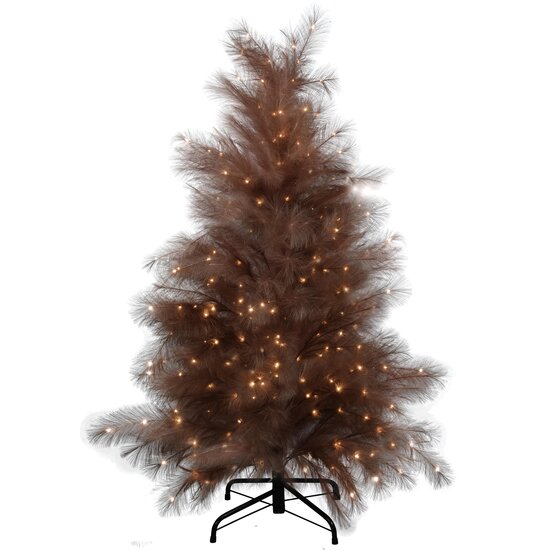 Dekoratief | Decoratieboom 'Royal Feathers - Chocolate', 211 LED, 150cm | A265559