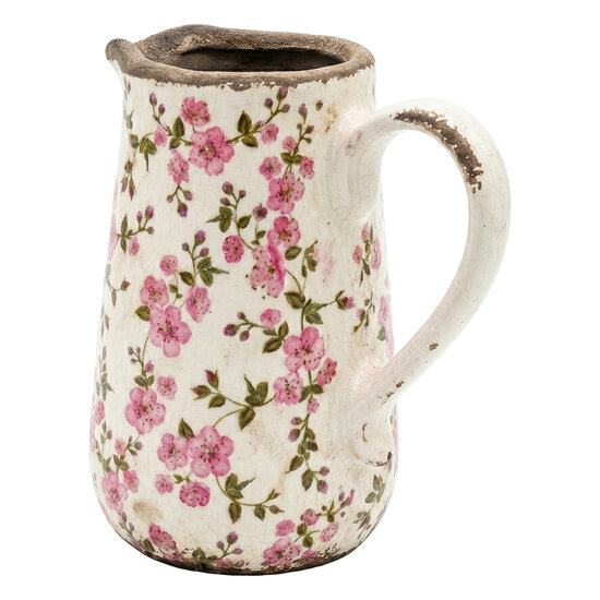 Clayre &amp; Eef | Decoratieve Schenkkan Beige Roze 17x12x18 cm | 6CE2448M