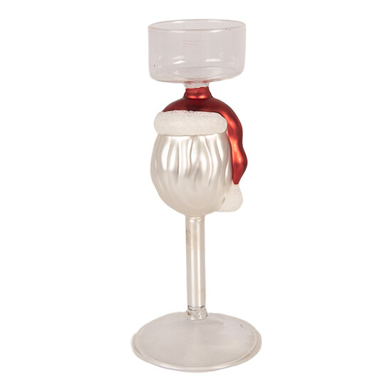 Clayre &amp; Eef | Waxinelichthouder Transparant Rood &oslash; 7x20 cm | 6GL5474