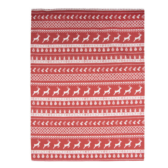 Clayre &amp; Eef | Theedoek Rood, Beige 50x85 cm | NOCN42