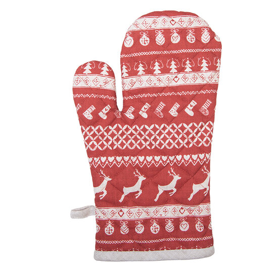 Clayre &amp; Eef | Ovenwant Rood, Beige 16x30 cm | NOCN44