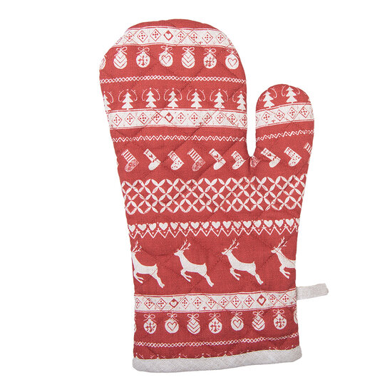 Clayre &amp; Eef | Ovenwant Rood, Beige 16x30 cm | NOCN44
