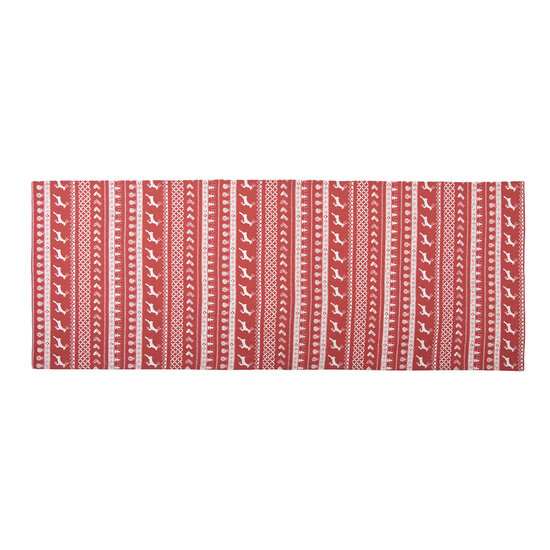 Clayre &amp; Eef | Tafelloper Rood, Beige 50x140 cm | NOCN64