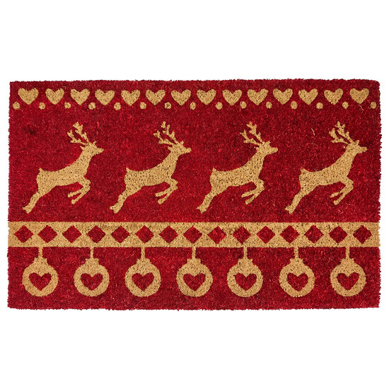 Clayre &amp; Eef | Deurmat Binnen Rood Bruin 75x45x1 cm | NOCNMC