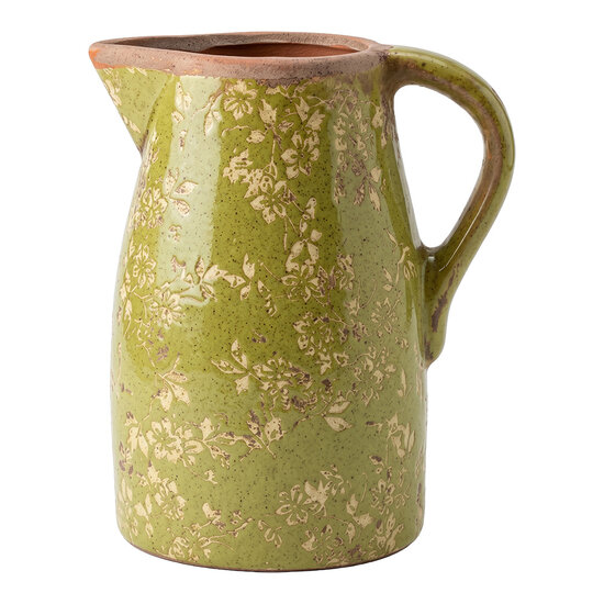 Clayre &amp; Eef | Decoratieve Schenkkan Groen Beige 20x16x24 cm | 6CE2447L